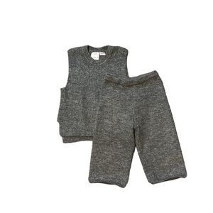 Girls 12-18M Zara Gray Knitted Sleeveless Shirt/Pants Outfit